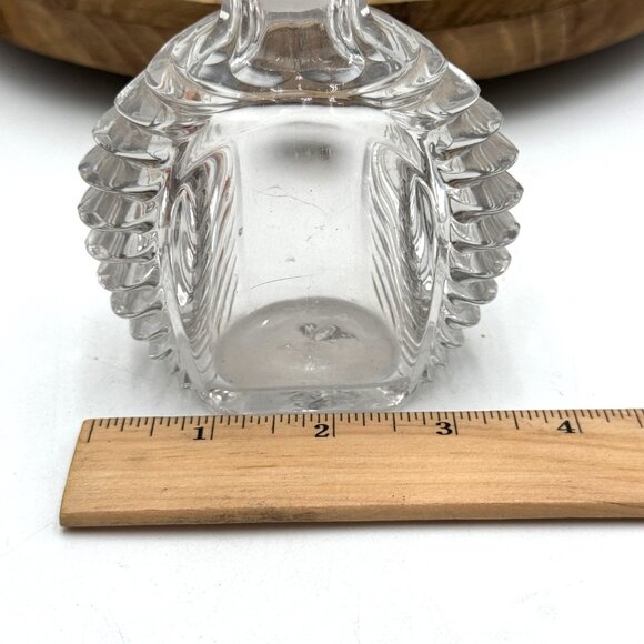 Vintage Glass Decanter With Ridged Design & Pointed Stopper For Spirits Or Decor - Picture 11 of 12